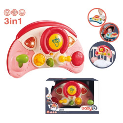 3-in-one baby steering wheel (lights, music) pink_without battery
