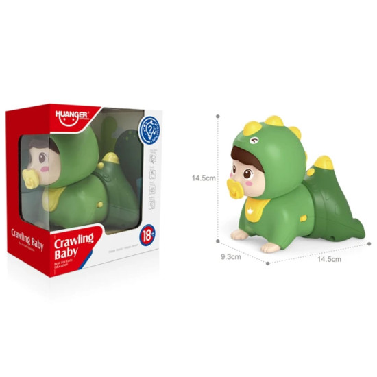 Puzzle sound and light electric crawling doll (green)