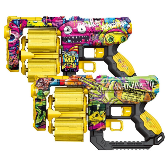 Manual continuous (L) firing soft bullet gun UV spray printing