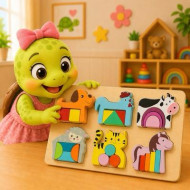 Wooden Animal Building Puzzle