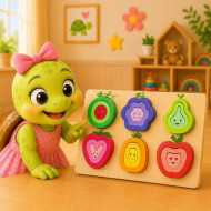 Wooden Food Building Puzzle