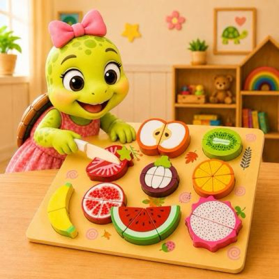 Wooden Food Cutting Puzzle