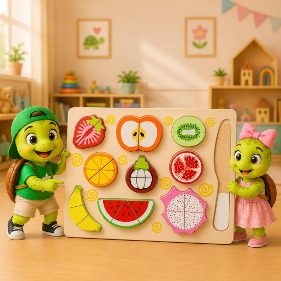 Wooden Food Cutting Puzzle