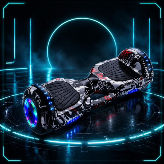 Smart Self-Balancing Hoverboard with Bluetooth Speakers & RGB LED Wheels (6.5-inch)