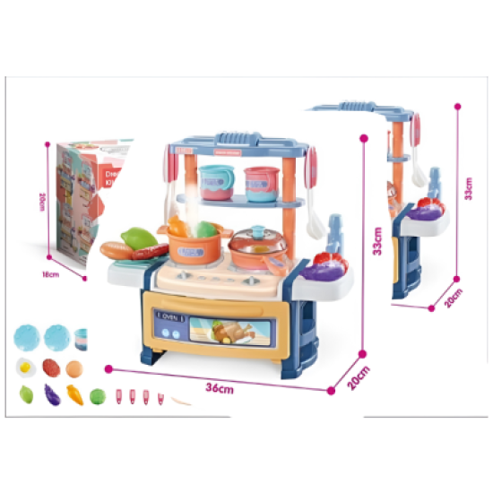 33cm Acousto-optic Spray Outlet Small Dining Table Wheat Blue