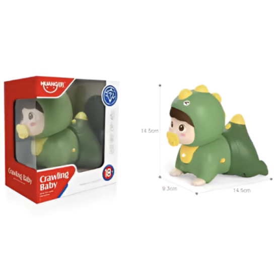 Puzzle sound and light electric crawling doll (green)