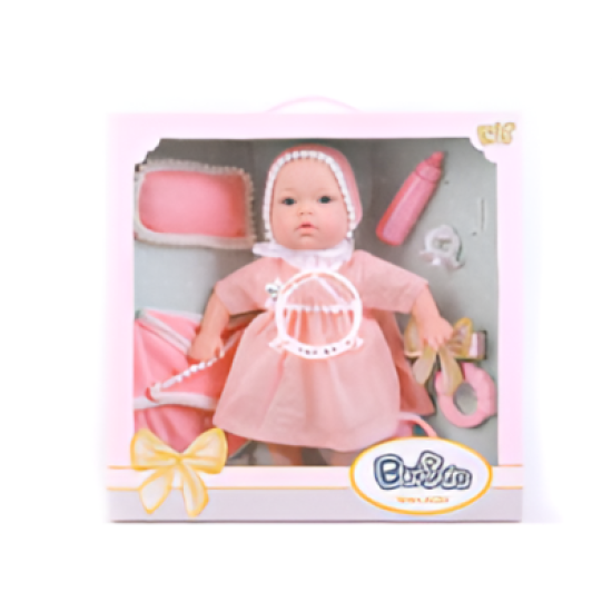 12-inch cotton female doll with 12 sound IC pillow square towel baby bottle rattle and other accessories