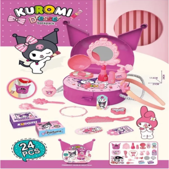 Kuromi Makeup Case – 24 PCS Beauty Accessories for Kids