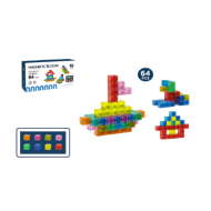 Transparent magnetic square building blocks/64PCS