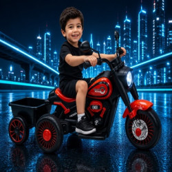 3-Wheel Chopper Style Kids Ride-On Electric Motorcycle with Cargo Basket