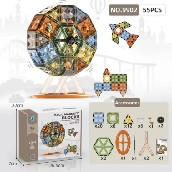 Magic Magnetic Blocks 55pcs