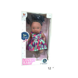 12 Inch bottle blowing 12 tone black female doll