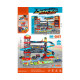 Light music lifting 4-layer racing Parking lot with 3PCS Diecast car with map with road signs (including 3 * AG13 battery)