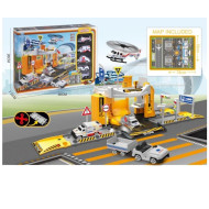 Engineering airport track set (equipped with 4 pcs plastic car, 1 airplane, and 8 road signs)