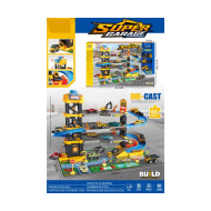 Light music 4-storey city project lifting Parking lot with golden car road standard map