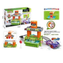 Environmental sanitation car wash set (equipped with 1 color changing alloy car and 8 road signs)