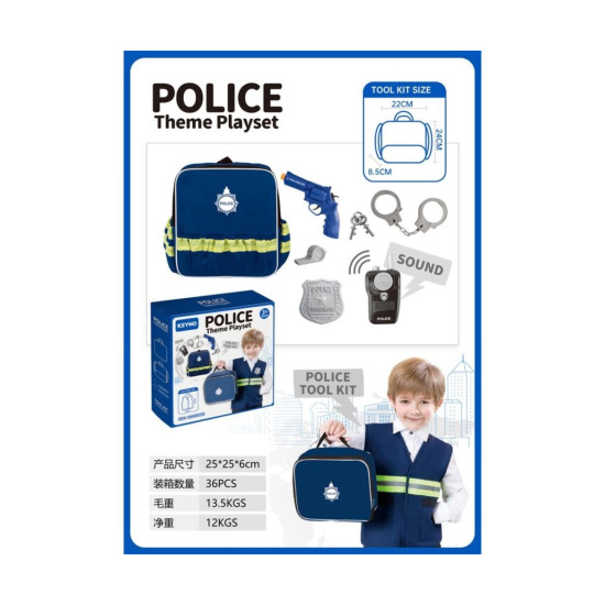 Police backpack with police gear