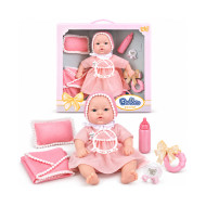12-inch cotton female doll with 12 sound IC pillow square towel baby bottle rattle and other accessories