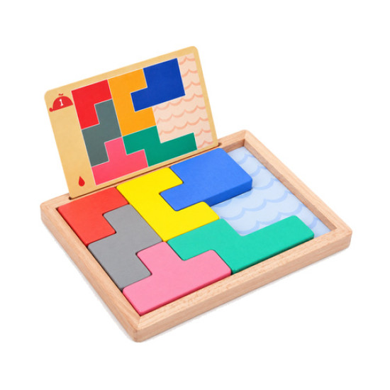 Wooden Puzzle Board – Geometric Logic Game
