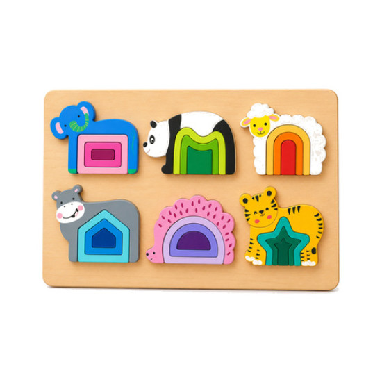 Wooden Animal Building Puzzle
